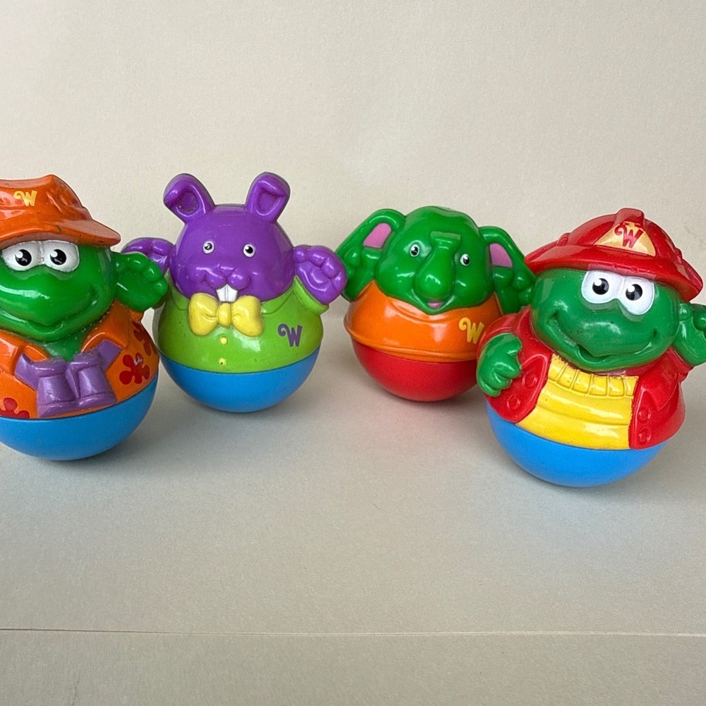 Vintage‎ 2003 Hasbro Weebles Figures Lot of 4 Bunny Elephant Explorer Fireman